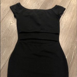 Black off the shoulder party dress